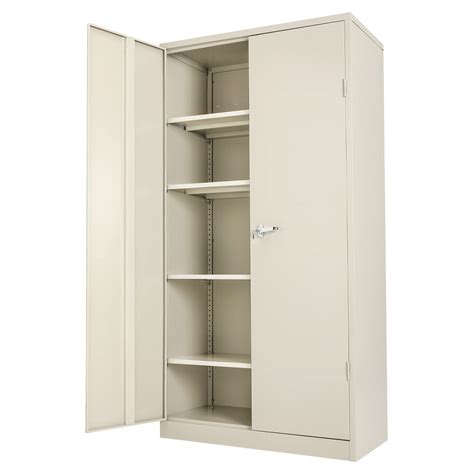 double door steel cabinet|72 locking steel storage cabinet.